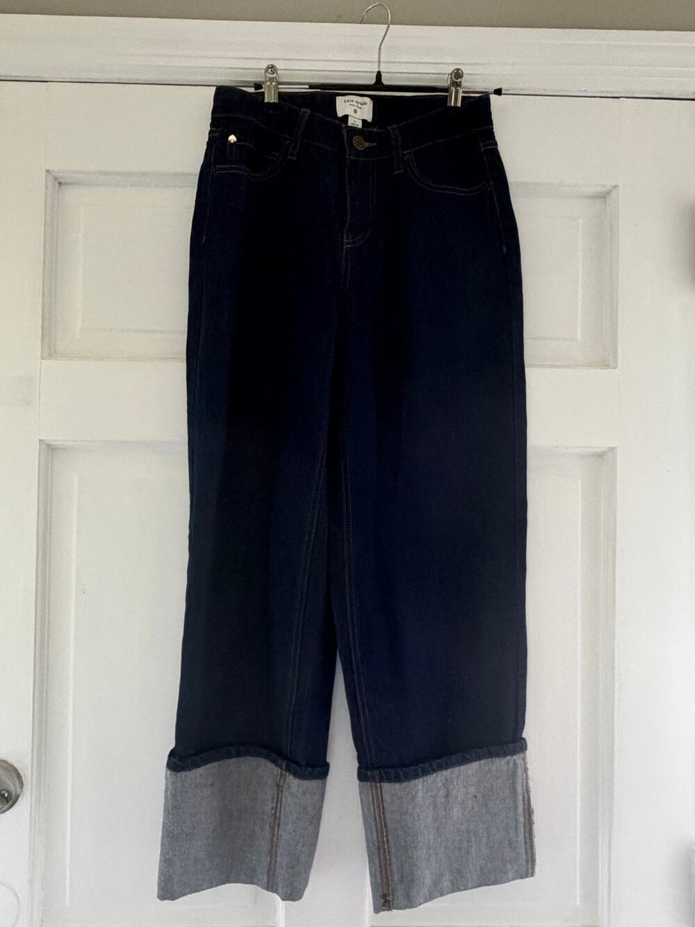 Kate Spade for Target Wide Leg Cropped Cuffed Jeans Dark Wash Women’s 0